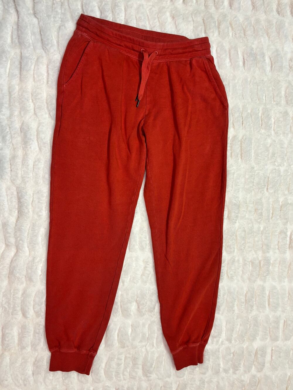 Old Navy Women's Jogger Sweatpants Size Small Orange Fleece Drawstring Pockets